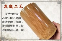 Bamboo dehumidifying household cupping device Bamboo tube cupping fire fighting tank thickened small foot jar Wooden jar Made of bamboo