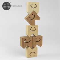 WOBOINNO Stacked Le Bricks Early Education Puzzle Smiley Face High Balance Adult Toys Parent-Child Interactive Table Game
