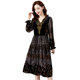 Shanifin elegant temperament wide wife dress ແມ່ໃສ່ຜ້າໄຫມ velvet ດອກໄຟ 2023 ພາກຮຽນ spring ແລະດູໃບໄມ້ລົ່ນຮູບແບບໃຫມ່