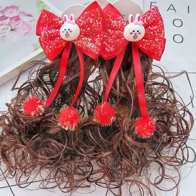 New children's headdress Hair accessories Wig braid hairpin hair accessories headdress girl princess hair accessories bow accessories