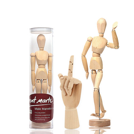 蒙玛特 美术素描漫画小木人木手模型木头人偶