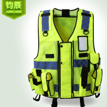 Reflective vest jacket Luminous vest Traffic motorcycle riding reflective traffic clothing Safety clothing Customizable reflective clothing