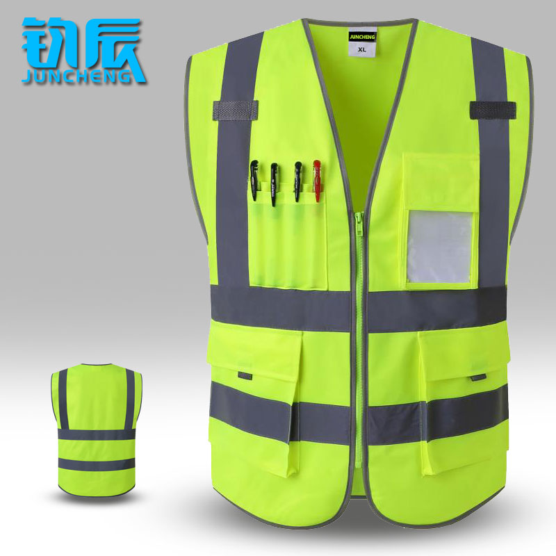 Reflective safety vest traffic construction cycling fluorescent custom printing print sanitation workers clothes reflective clothes