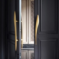 Simple golden engravable door handle luxury hotel office sliding door handle custom glass door handle