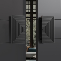 New Chinese style engraving custom solid wood door handle aluminum alloy thickened door handle glass door handle