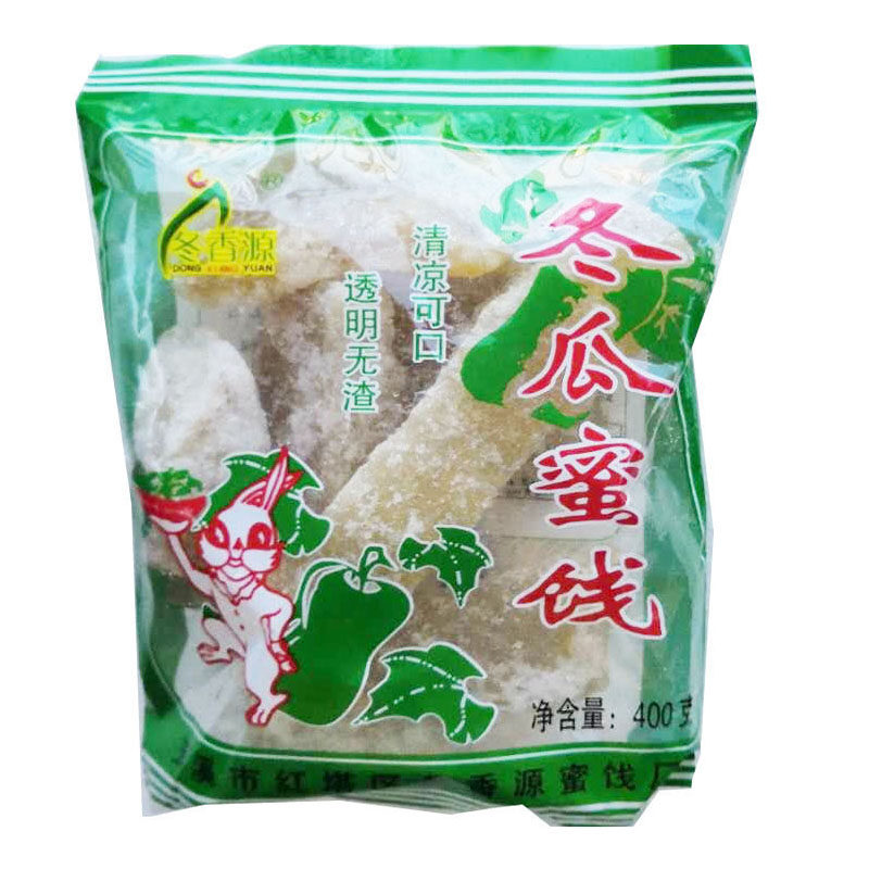 Large new stock of winter melon sugar 400g old-fashioned traditional winter melon strip sugar Eastern melon candied fruit sugar dry ice sugar snacks bagged pastry