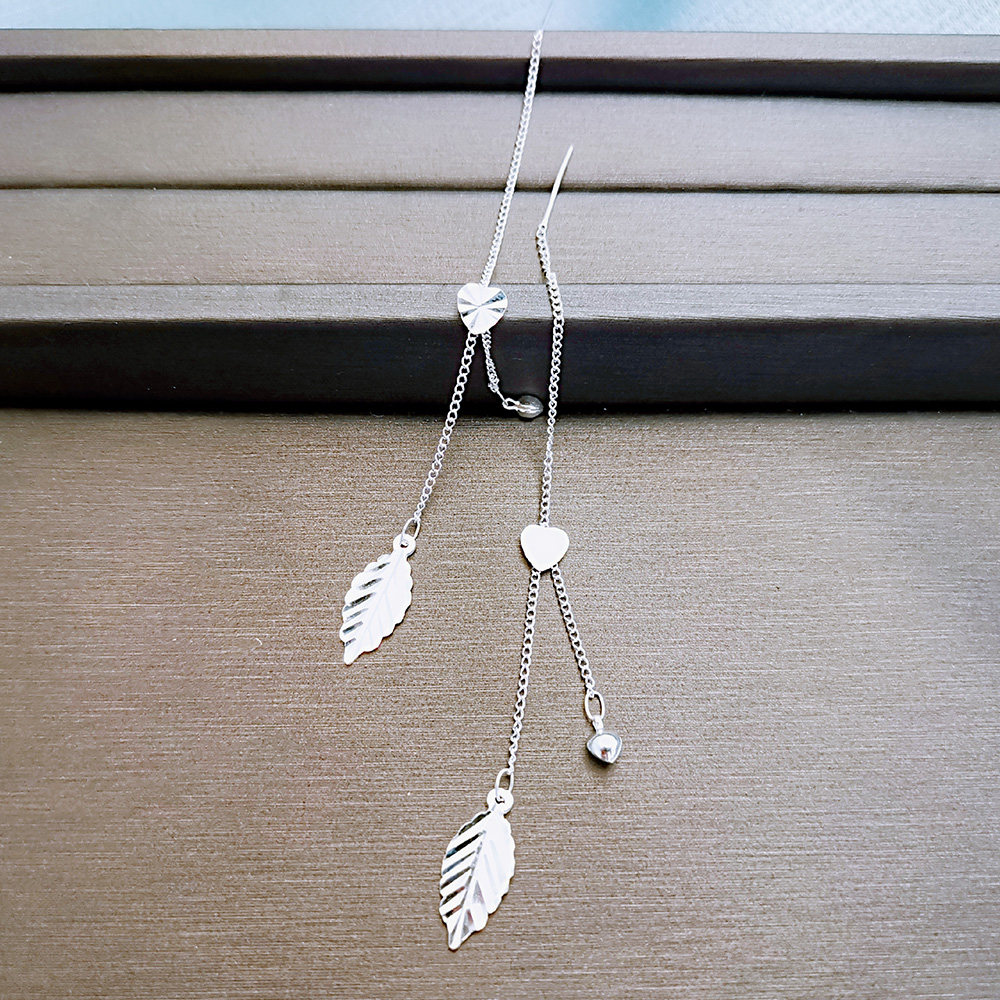 Silver ear line 999 pure silver anti-allergy long version of women's foot silver 2022 long version eardrop minimalist Temperament Ear Pendant