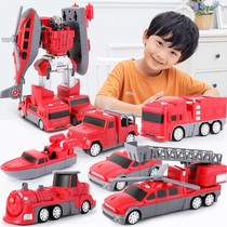  Childrens toy assembly puzzle deformation magnetic car Building blocks excavator assembly magnet engineering car Boy robot
