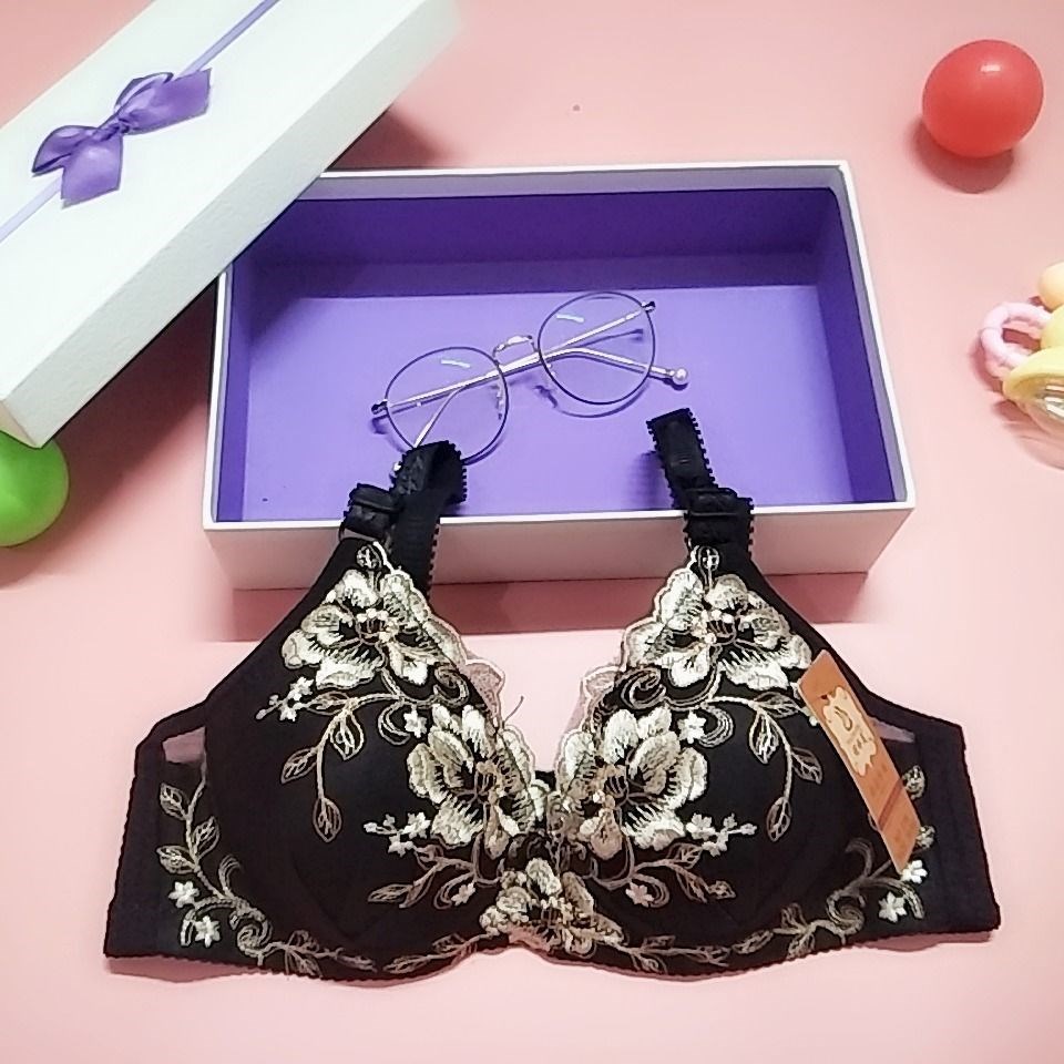 Không vòng thép tụ tập trên sự thoải mái của đồ lót womens ngực nhỏ thêu sexy phong cách điều chỉnh áo ngực.