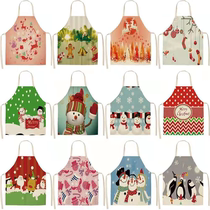 Home Kitchen Christmas Cartoon Apron Adorable Children Bake Parent-child Men And Women Anti-Fouling Purse restaurant Working clothes