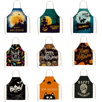2021 new Halloween cartoon apron dress cotton linen kitchen Cooking Home props for children with children