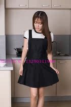 Cotton swinging fashion Korean apron waiter restaurant net cafe maid bib solid color custom printed LOGO