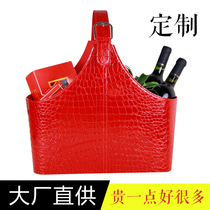 Festive leather gift basket New Years Day New Year gift basket Storage basket gift basket leather portable basket custom