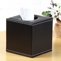 Fashion home black plain leather roll paper tissue box Tissue roll paper roll paper box Creative cute