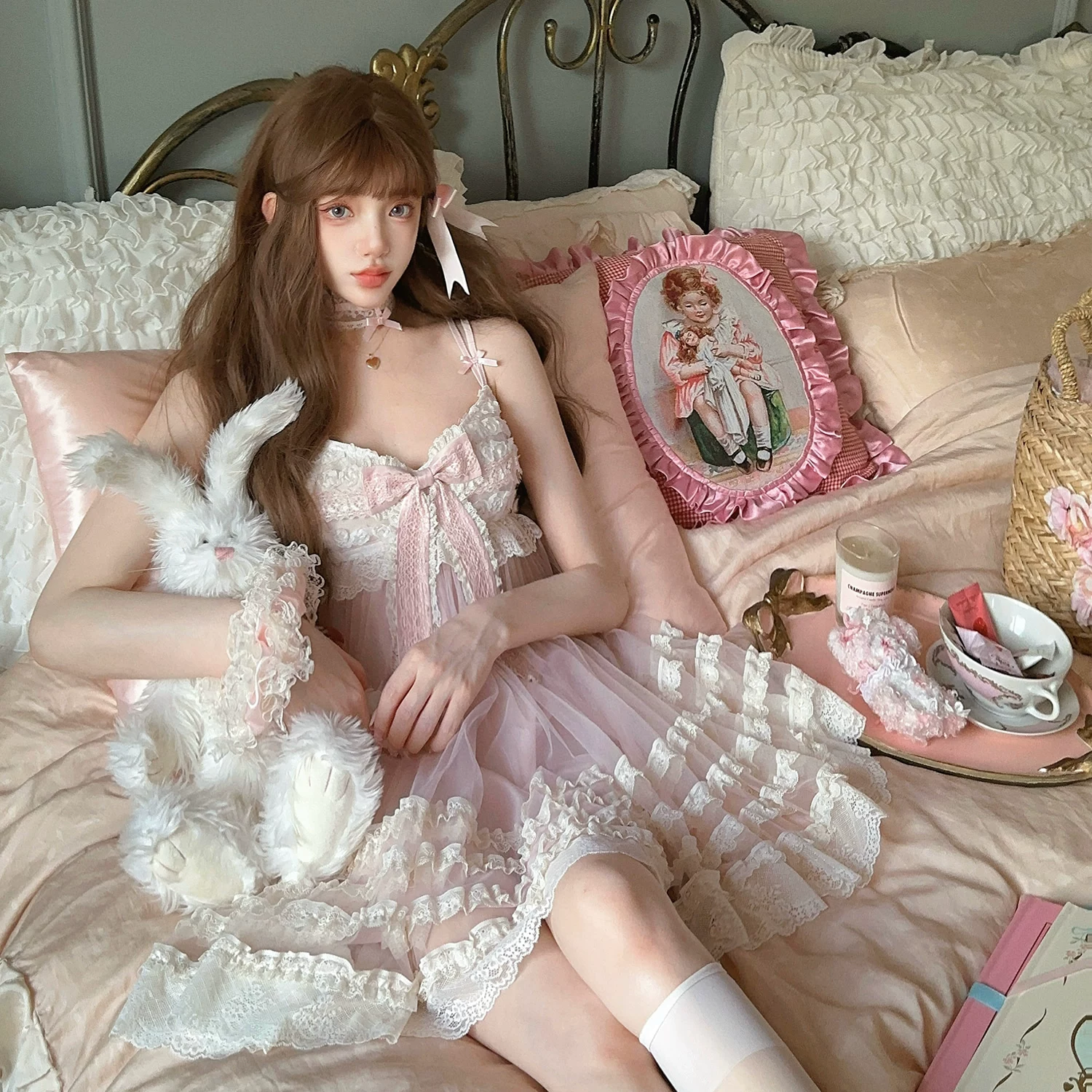 Платье в стиле летнего издания Limo Bobon21 Angel Chanson с кружевной отделкой и подвесками Antique Lace D2398