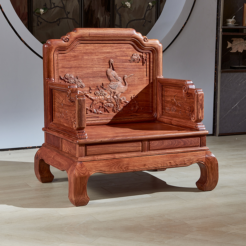 Redwood Hedgehog Furniture New Chinese Living Room Combined Sofa Small Family Peacock Pine Cross Trinity Antique