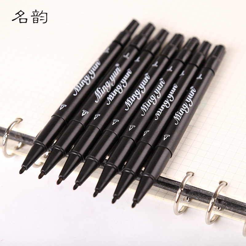 Double Heads Mark Pen Hook line pens Children's children Painting fine arts students use hand-painted drawing sketching line pens black red blue oily wholesale waterproof speed dry marking pen