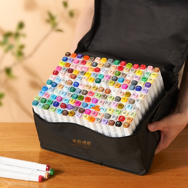 Mike Pen Suit Genuine Children Cartoon Fine Arts Students Special Painting Color Pen Hand-painted Design Oily Color Watercolor Pen 262 Color Complete 48 48 60 80100 80100 Single Self Selection