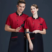 Красный фартук, короткий рукав