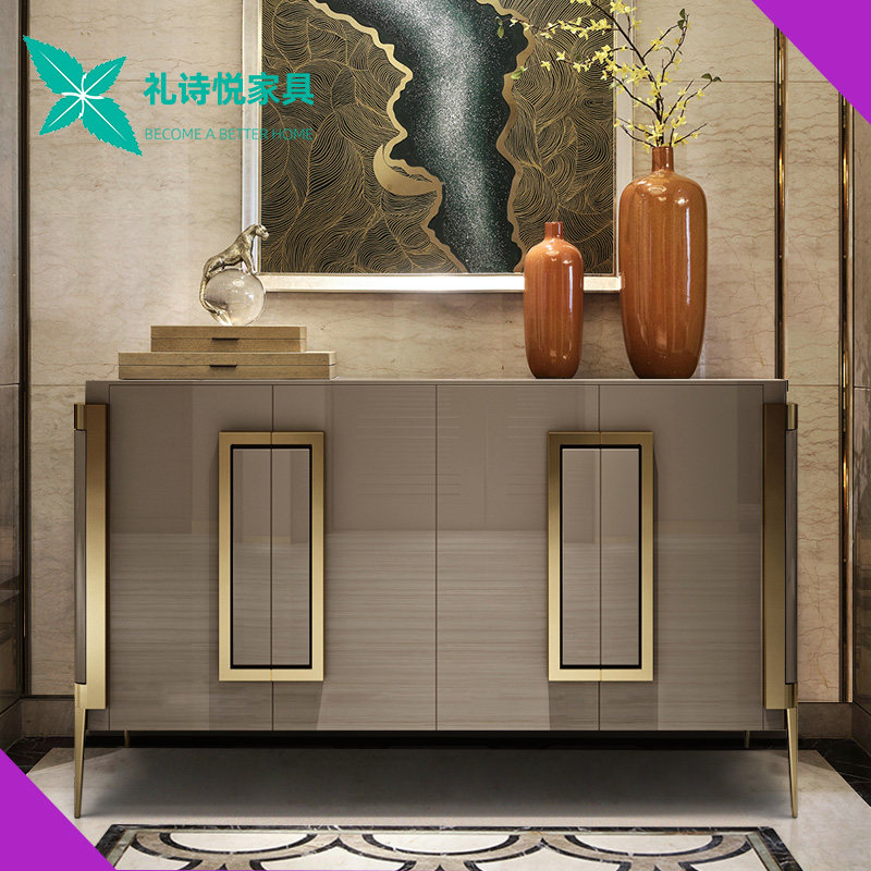 Light and luxurious dining cabinet Brief yognato cabinet Nordic Living room Tea water cabinet rear modern background wall Decorative Door Hall Cabinet