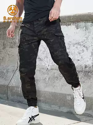 Spring and autumn foot tactical pants men's function pants slim special forces military fans training ankle-length pants outdoor overalls pants