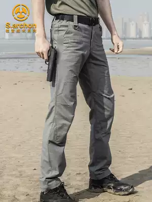 Spring and autumn tactical pants Men's elastic outdoor military fan training pants pure cotton waterproof special forces loose tooling pants military pants