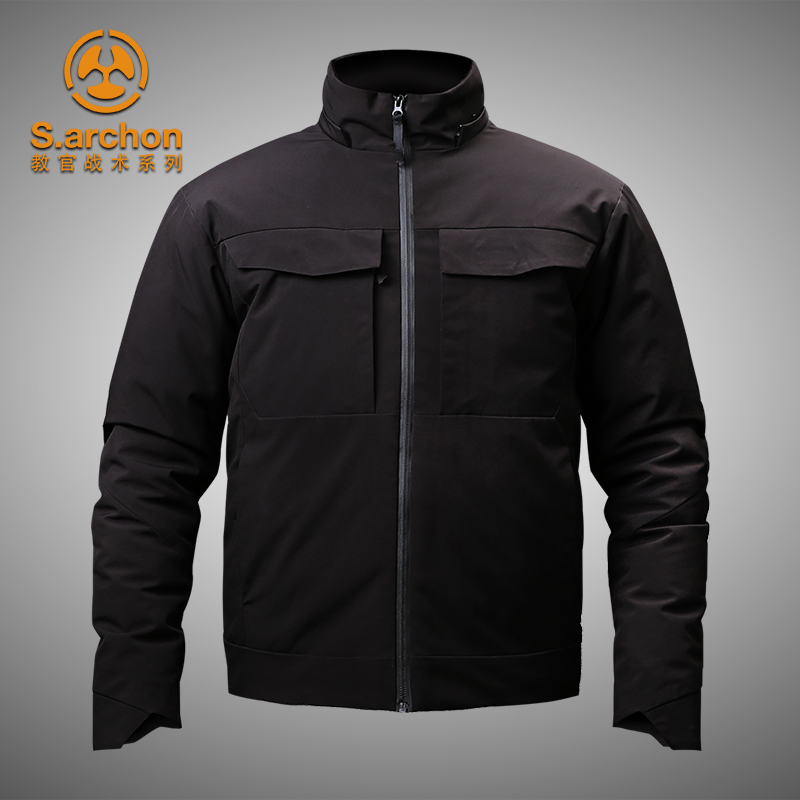 Outdoor commuter tactical down jacket men's warm cotton clothing waterproof and cold windbreaker thickened military fan tactical jacket