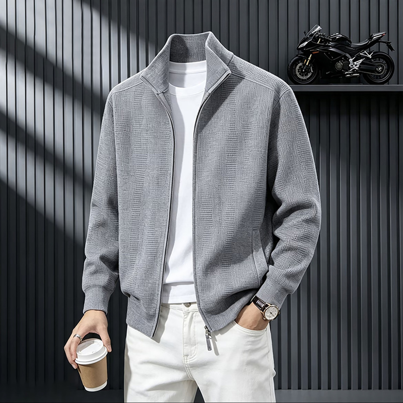 2026 Autumn and Winter Men's Stand Collar Knitted Cardigan Wool Sweater Jacket Loose Versatile Business Casual Zipper Jacket 2026 Autumn and Winter Men's Stand Collar Knitted Cardigan Wool Sweater Jacket Loose Versatile Business Casual Zipper Jacket