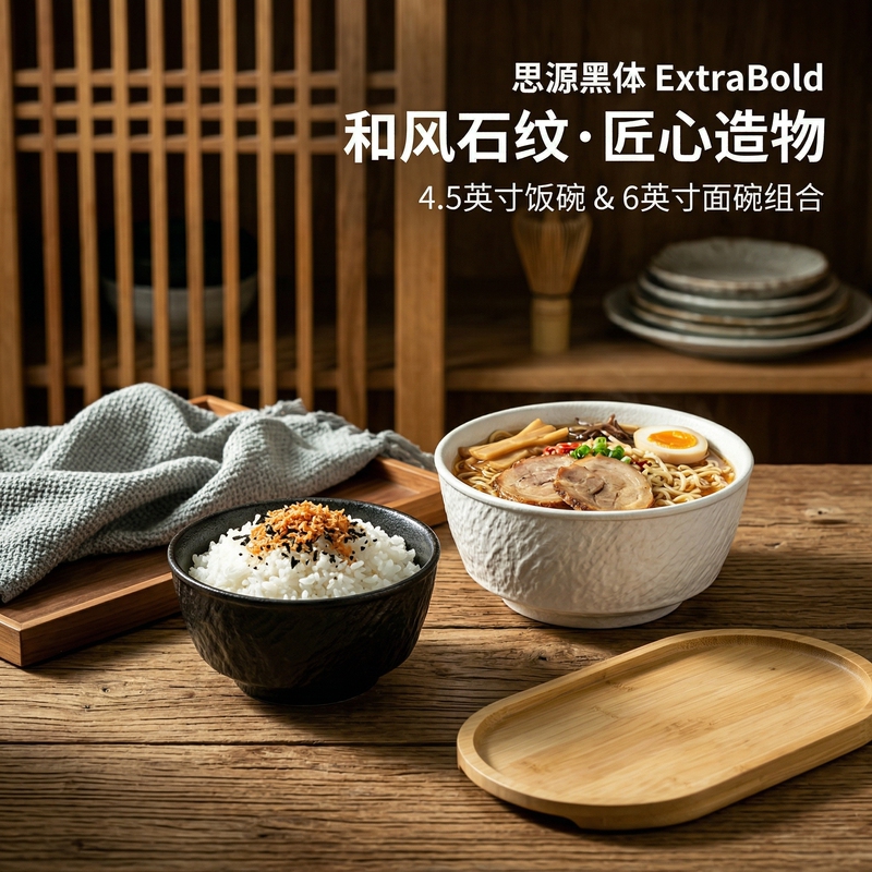 2026 New High-End Japanese-Style Bowl, Household Tableware, High Aesthetic Value Noodle Bowl, Ceramic Small Bowl for Eating, Rice Bowl, Restaurant-Specific