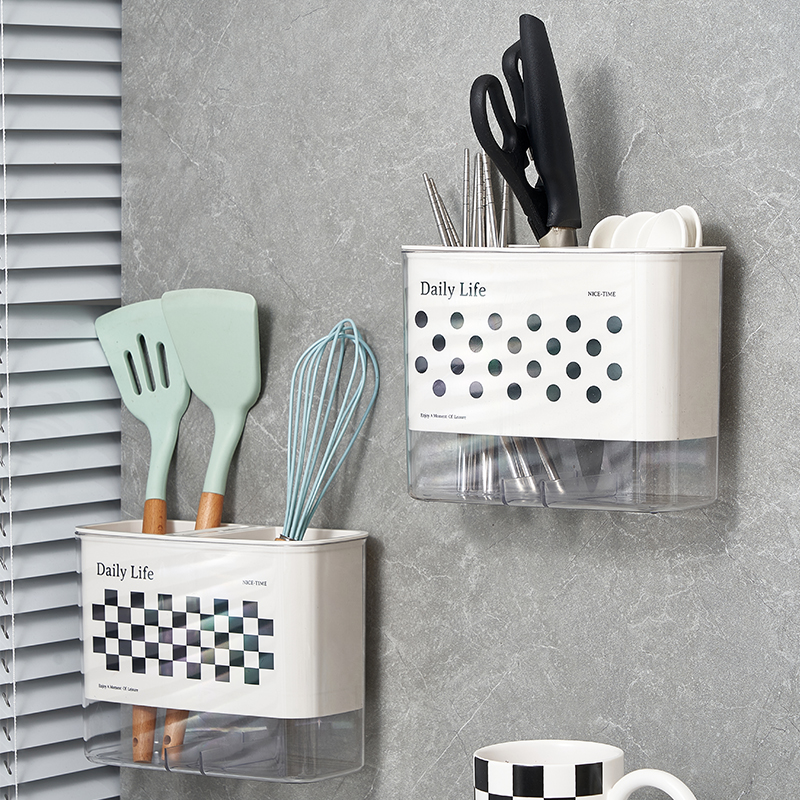 Chopsticks Placement Squeeze Spoonware Placement kitchen wall hanging multi-functional chopstick cage