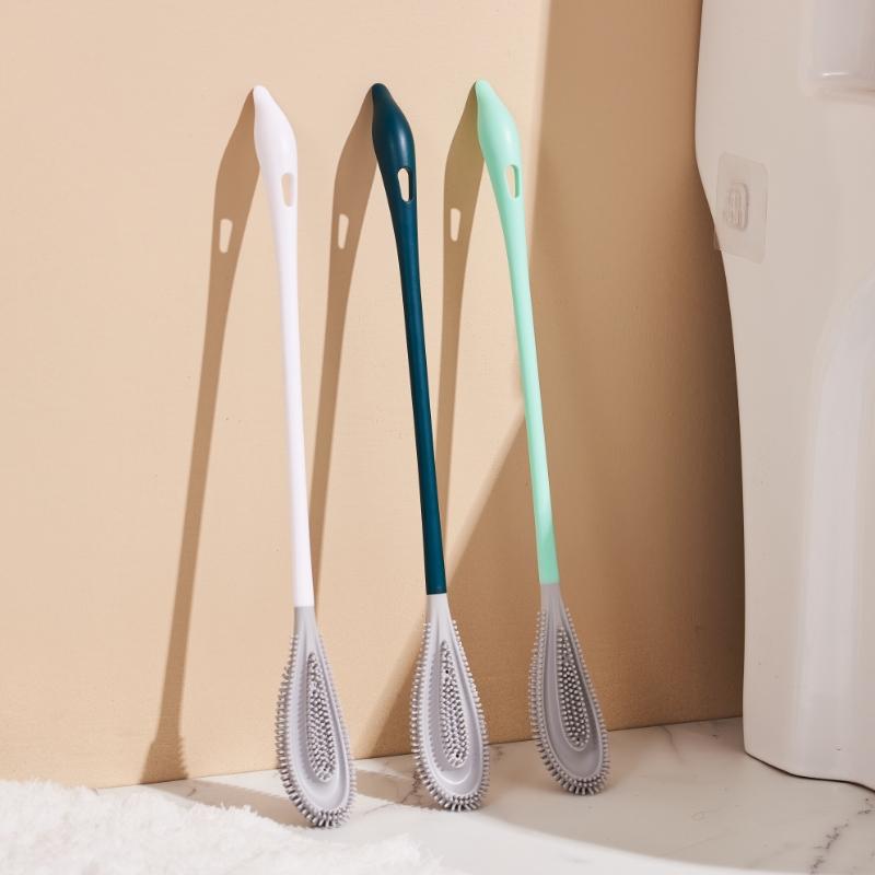 No dead angle toilet cleaning brush housetoilet without wounding toilet long handle wall hanging silicone self-cleaning toilet brush