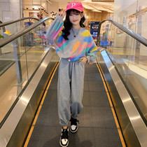 Tide brand girl foreign style leisure set 2021 Spring and Autumn New loose sweet fashion sports two-piece Net red suit