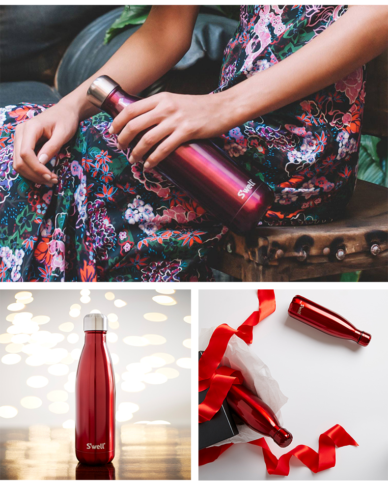 RESHAPE tu sửa sưng thép không gỉ chân không flask thể thao chai nhấp nháy loạt ánh sáng Ánh Sáng Lung Linh bình uống nước richell