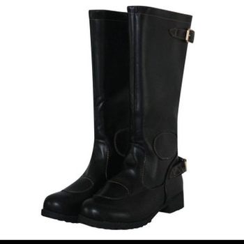 Aliexpress Foreign Trade European and American Style Men's Large Size Motorcycle Boots European and American High-Top Large Size Riding Boots Buckle Long Boots