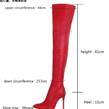 Foreign Trade European and American Style Stiletto High-Heeled Over-The-Knee Boots with Pointed Toe, Sexy Back Zipper, Extra Large Size Women's Elastic Boots