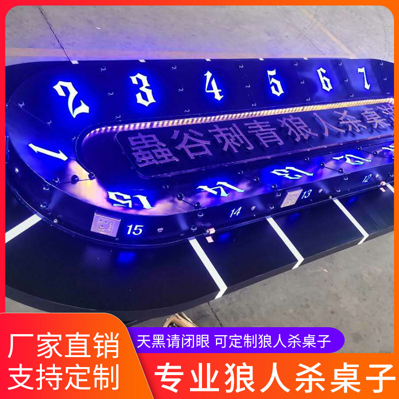 Wolf Killing Table Days Black Please Shut Eyes Industrial Iron Art Light Gaming Table Exclusive Round Table Play, Screenplay Kill Table Tours