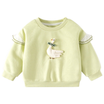 Girls sweatshirt autumn 2024 new style baby bottoming shirt childrens pullover long-sleeved top childrens spring and autumn