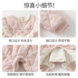 Детский демисезонный комбинезон, флисовый стеганый осенний пуховик для принцессы для младенца для выхода на улицу