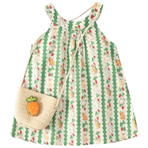 Girls Summer Dress 2024 New Style Childrens Suspender Beach Princess Dress Baby Toddler Dress Summer