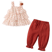 Girls Suits Summer Clothes 2024 New Fashionable Baby Girl Clothes Childrens Pants Summer Childrens Short-Sleeved Two-piece Set