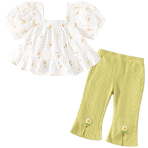 女童夏装套装2024新款女宝宝洋气夏款两件套时髦童装儿童衣服夏季
