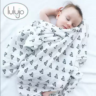 Lulujo newborn anti-shock thin cotton bamboo fiber scarf wrapped gauze spring and summer autumn bath towel multi-purpose