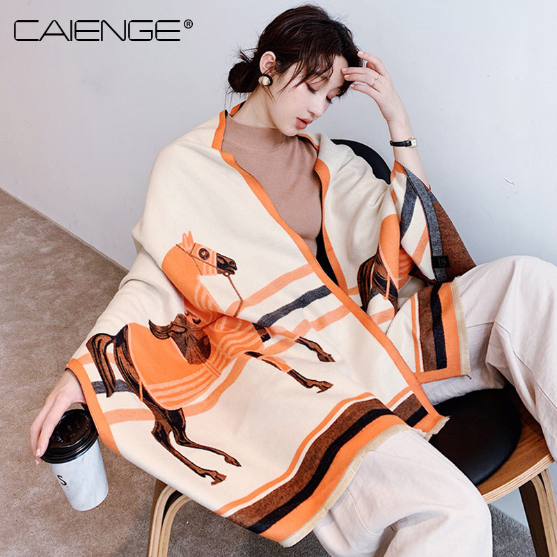 Scarf woman autumn and winter Korean version 100 hitch long style thickened with warm surrounding neck imitation cashmere air conditioning house shawl shoulder protection cervical spine