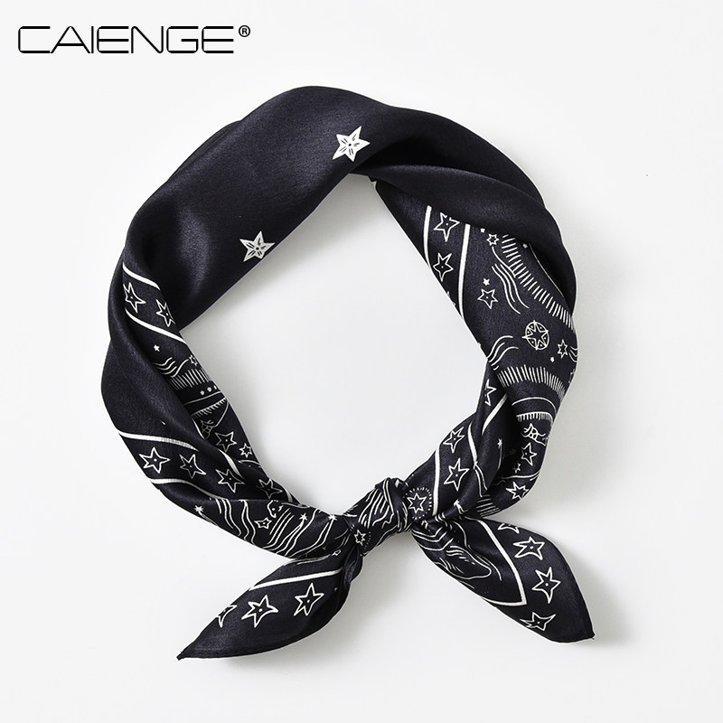 Spring Western style fashion silk silk small square scarf female mulberry silk scarf all-match scarf hip hop turban scarf male