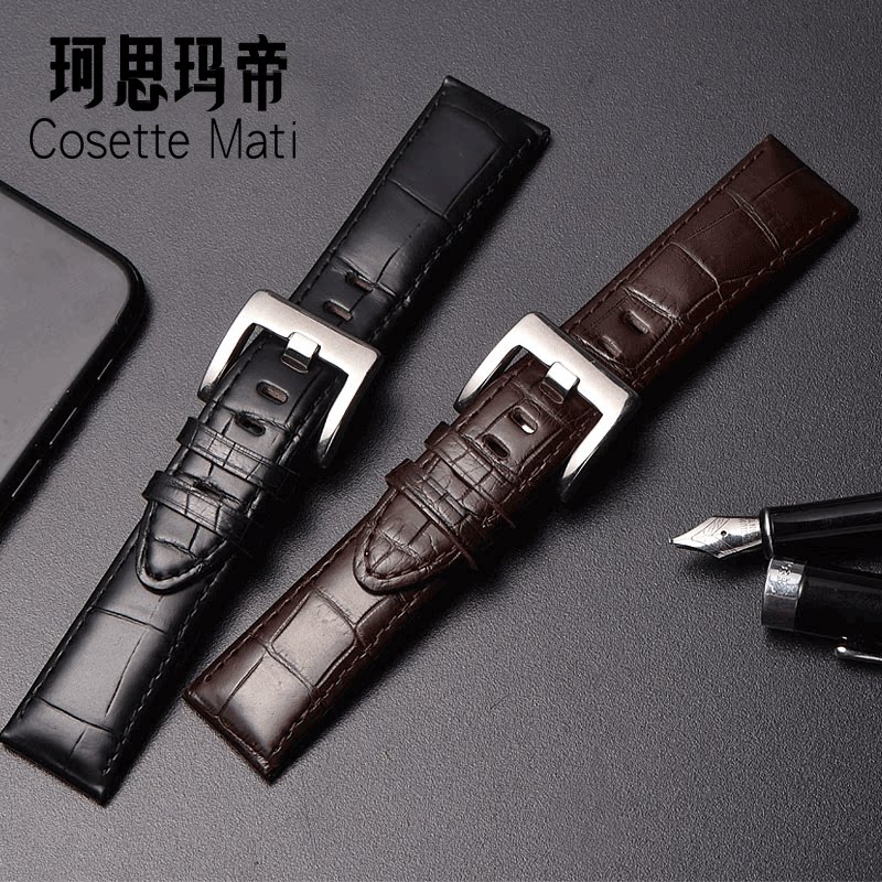 For Marlboro Strap Crocodile Strap Star 36969 Time Walker Series Leather Strap Male