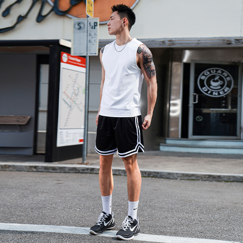 Dna Black and White Basketball Shorts Men's Summer American-Style Running Sports Pants Loose Breathable Quarter Pants Quick-Drying Training Pants