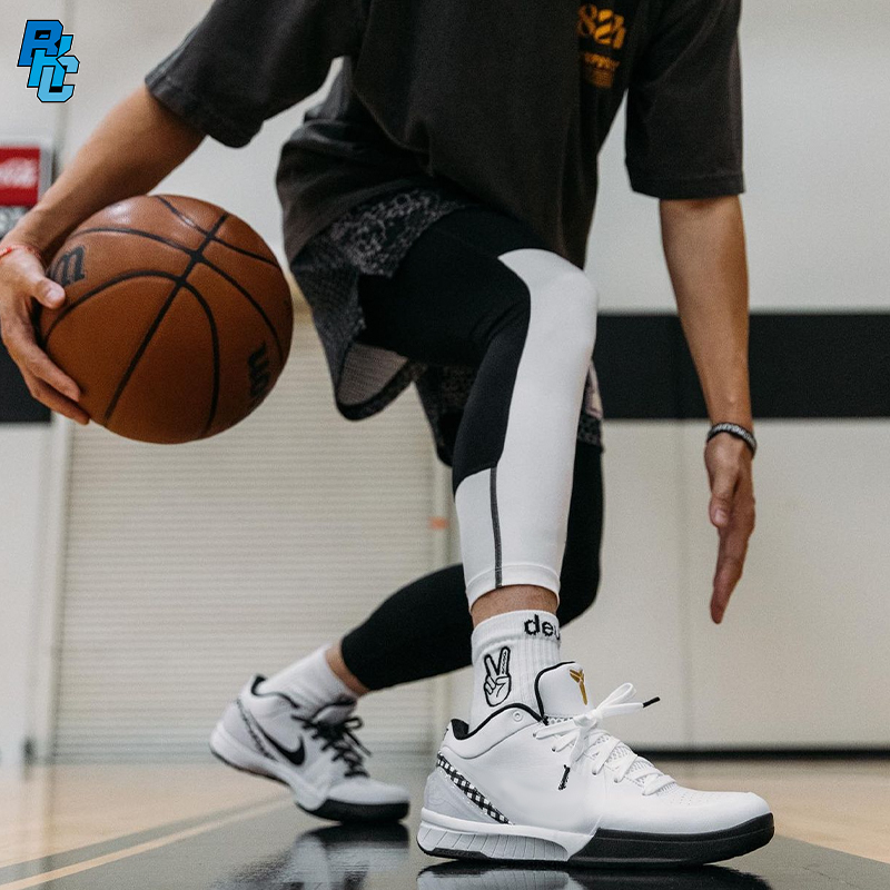 Bkcxzice Ice-Breaking Black and White Basketball Tights Ultra-Thin Summer American-Style Three-Quarter Pants Quick-Drying Sports Fitness Pants