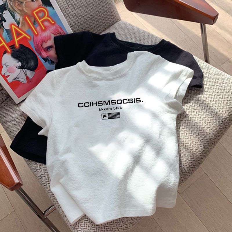 White Pure Cotton Short-Sleeve T-Shirt for Women, 2026 New Summer American Style Half-Sleeve Slim Fit High-Waisted Short Top for Petite Figures White Pure Cotton Short-Sleeve T-Shirt for Women, 2026 New Summer American Style Half-Sleeve Slim Fit High-Waisted Short Top for Petite Figures