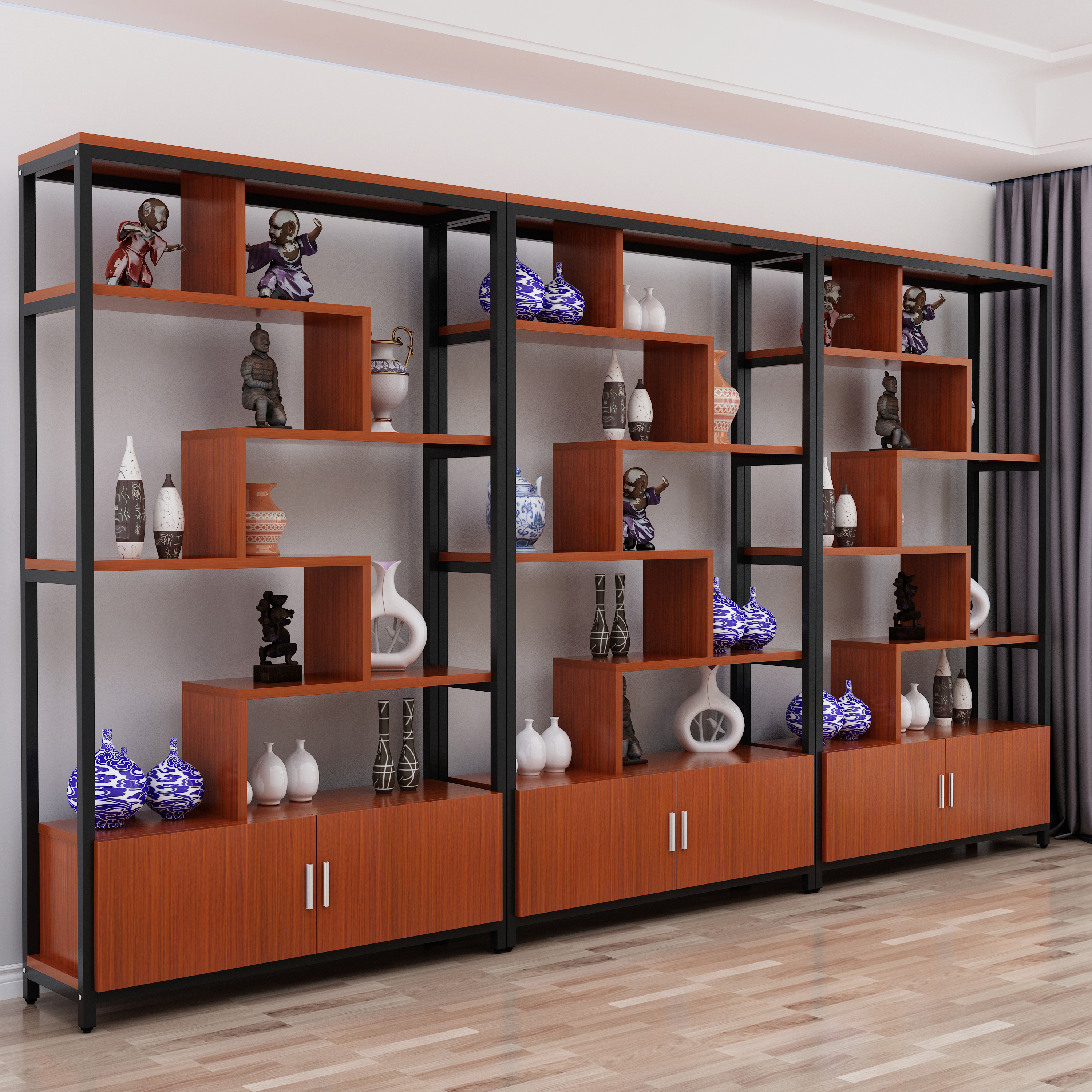 Bogu Shelf Antique Shelf Display Cabinet Flower Shelf Multi-Treasure Cockshelf Imitation Antique Exhibition Hall Exhibition Hall Display Cabinet