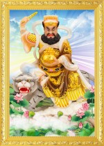 Large and small models of Zhao Gongming the God of Wealth portraits self-adhesive paintings silk scrolls and wooden frames.